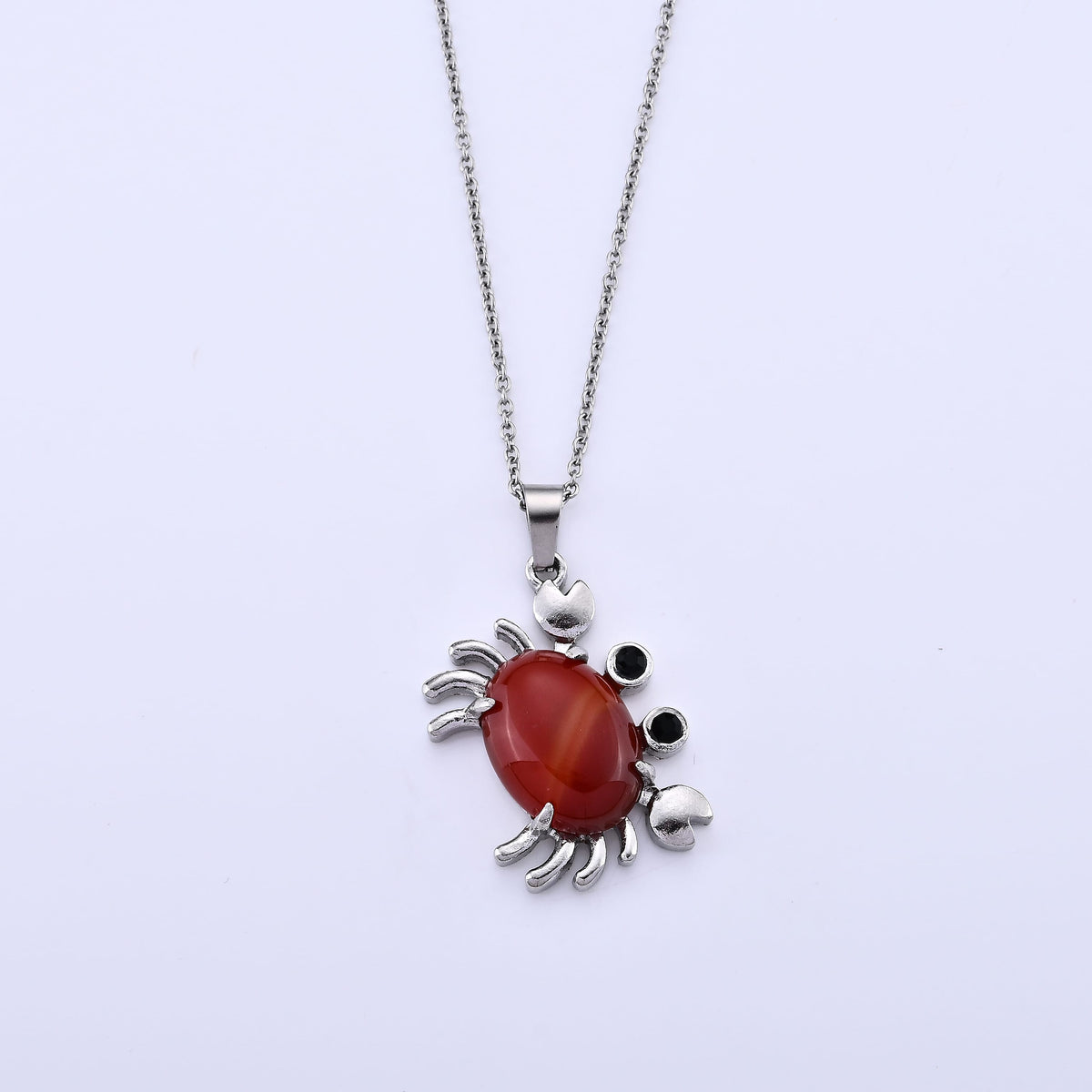 Red Jasper Pendant in Silvertone with Stainless Steel Necklace (20 Inches) 18.00 ctw