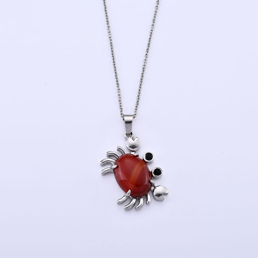 Red Jasper Pendant in Silvertone with Stainless Steel Necklace (20 Inches) 18.00 ctw