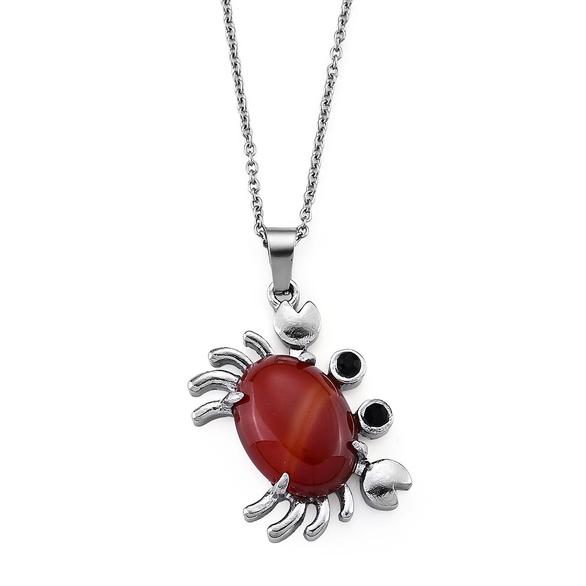 Red Jasper Pendant in Silvertone with Stainless Steel Necklace (20 Inches) 18.00 ctw