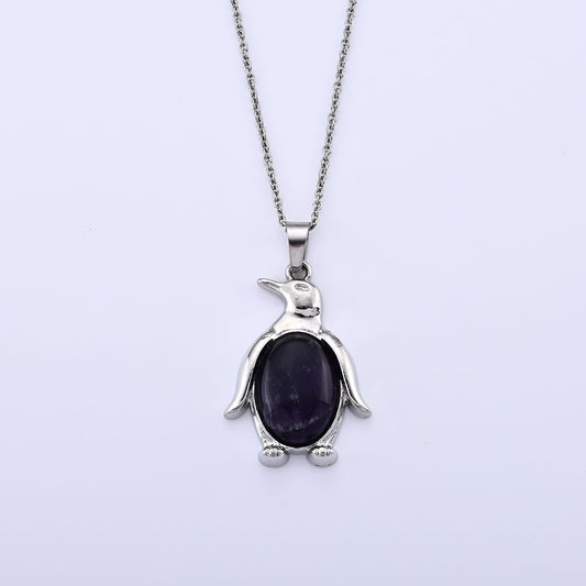 African Amethyst Pendant in Silvertone with Stainless Steel Necklace (20 Inches) 20.00 ctw