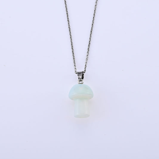 White Opal Pendant in Silvertone with Stainless Steel Necklace (20 Inches) 30.00 ctw