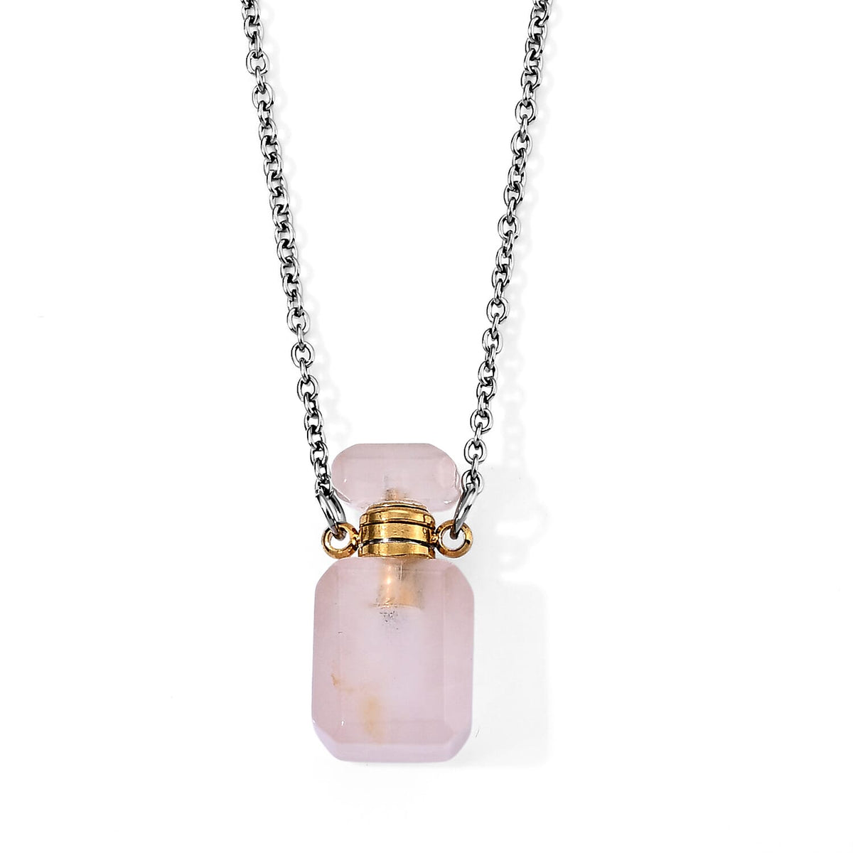 Austrian White Crystal Pendant Necklace (20 Inches) in Stainless Steel