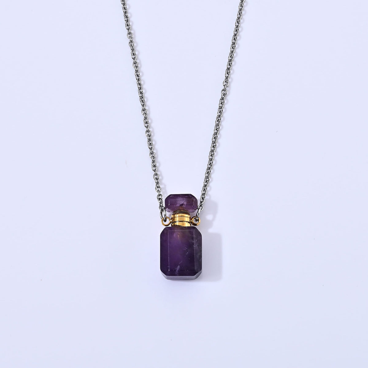 Austrian White Crystal Pendant Necklace (20 Inches) in Stainless Steel