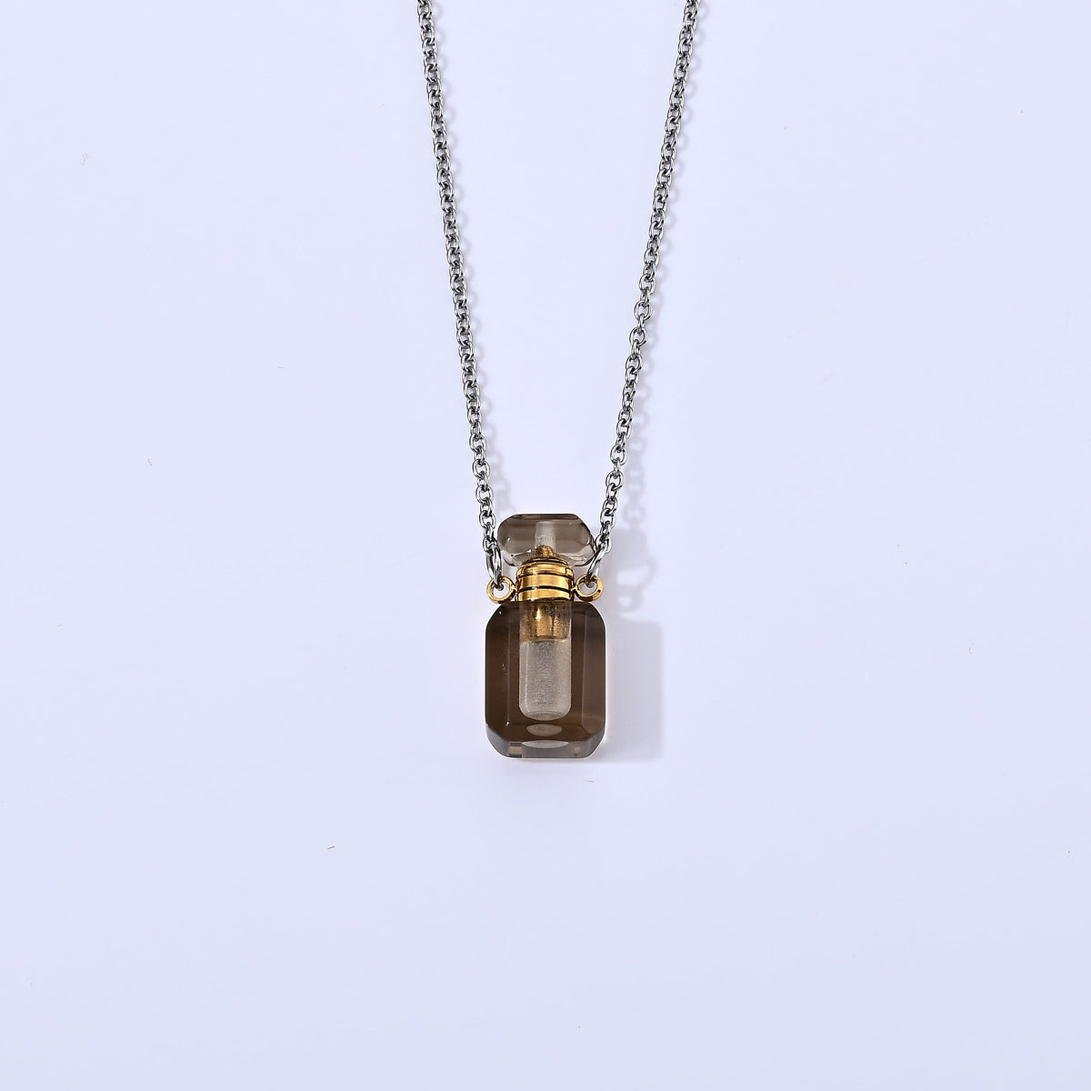 Austrian White Crystal Pendant Necklace (20 Inches) in Stainless Steel