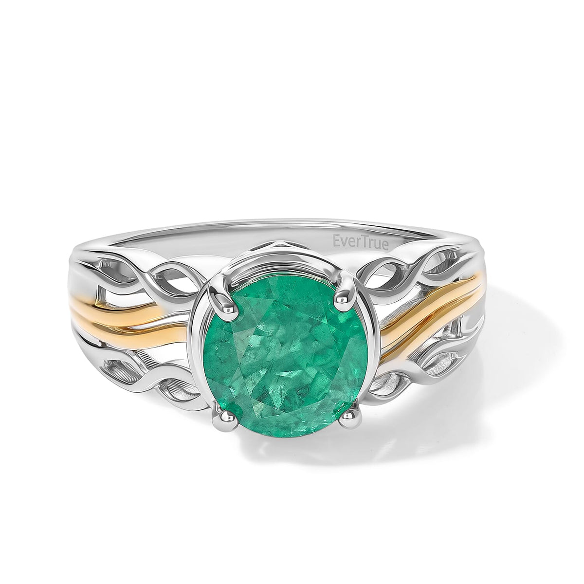 EverTrue Emeraldine Quartz Solitaire Ring in Platinum Bond (Size 10.0) 2.30 ctw