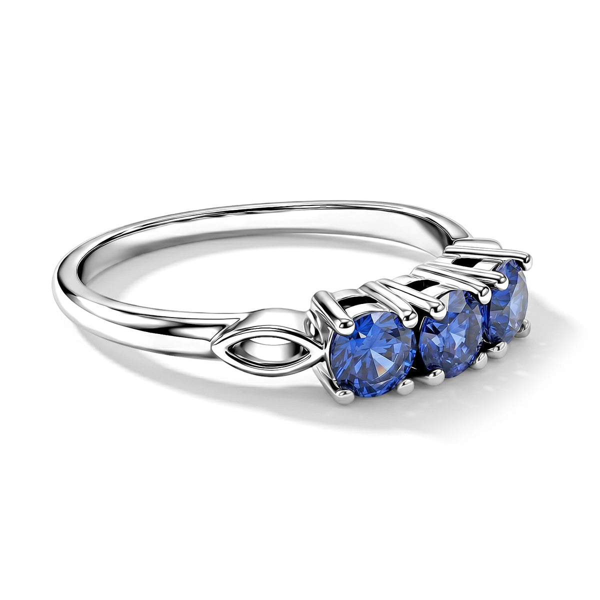 Simulated Blue Diamond Ring in Sterling Silver (Size 7.0) 0.60 ctw