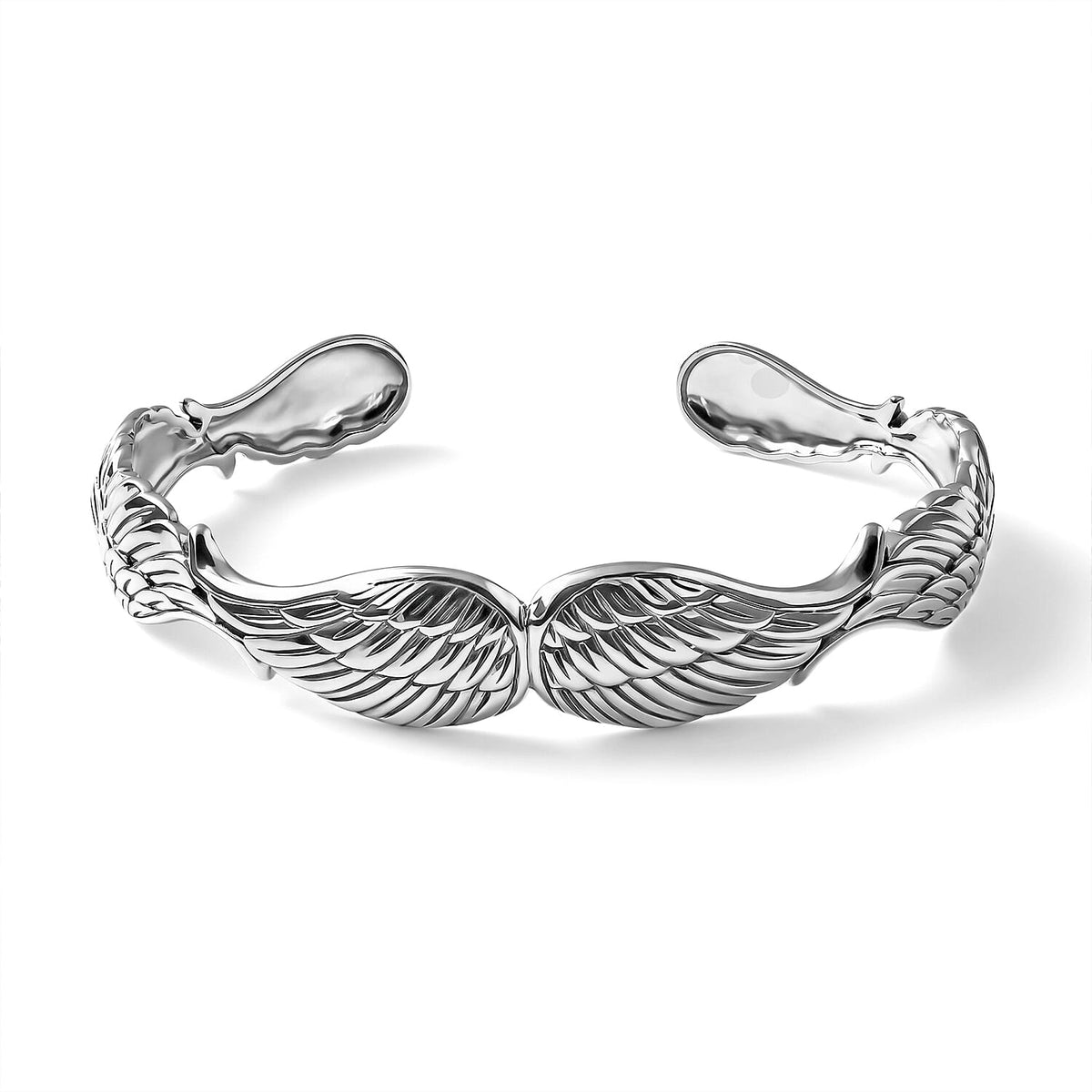 D''Joy Bali Legacy Angle Wing Bangle Bracelet in Sterling Silver (7.25 In) 16.70 Grams