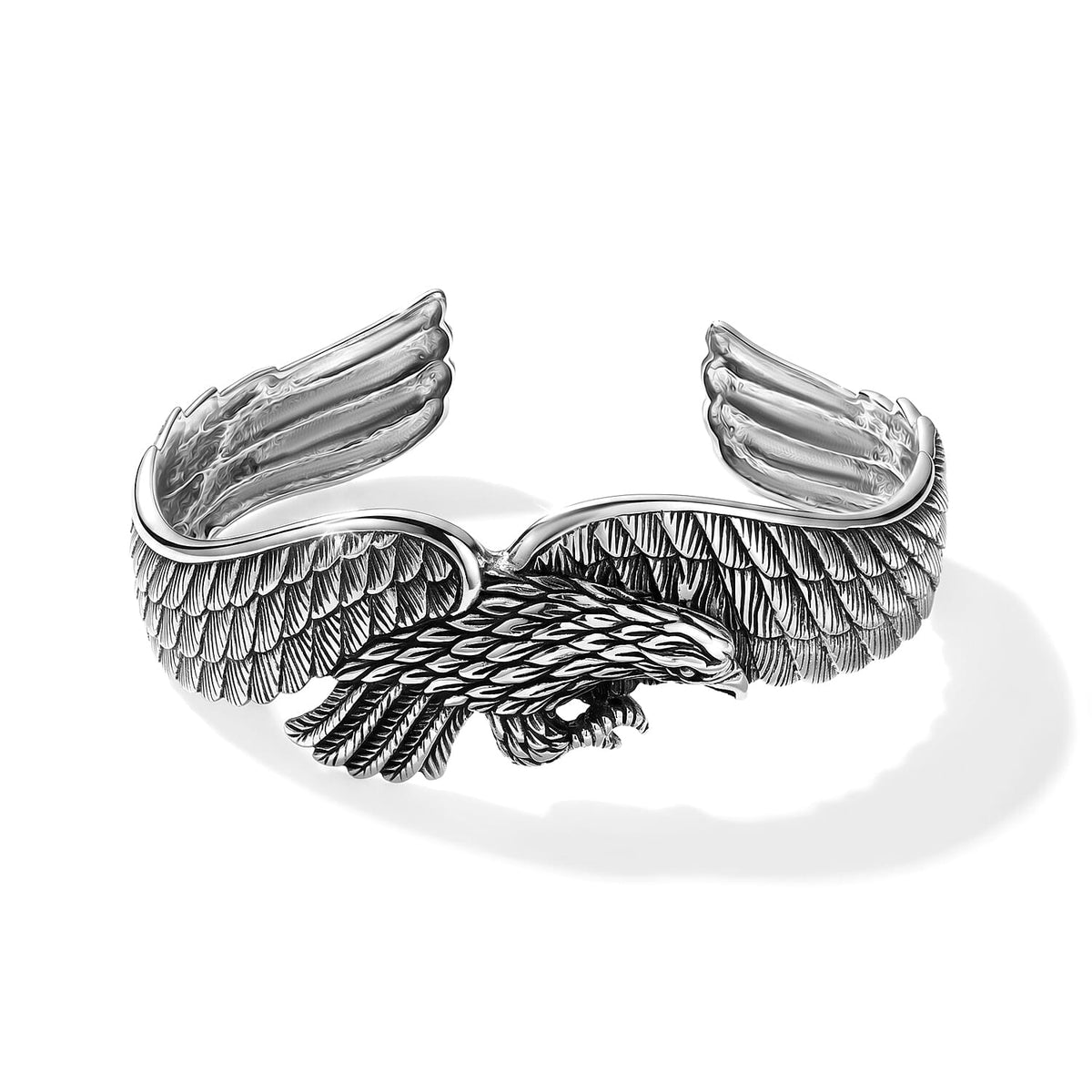 D''Joy Bali Legacy Eagle Bangle Bracelet in Sterling Silver (7.25 In) 20.60 Grams