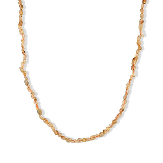 Brazilian Citrine 50.00 ctw Cord Beaded Necklace (17-19 Inches) in Stainless Steel