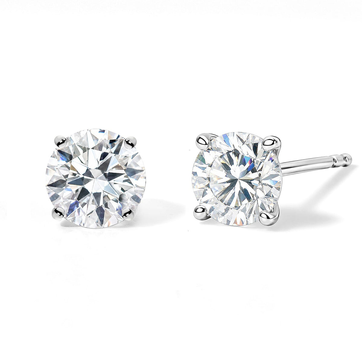 EverTrue Moissanite 2.00 ctw Solitaire Stud Earrings in Platinum Bond
