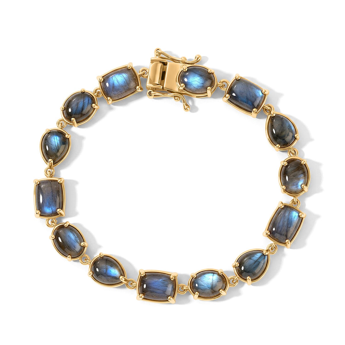 EverTrue AAA Malagasy Labradorite Bracelet in 18K Yellow Gold Plated Sterling Silver 23.70 ctw