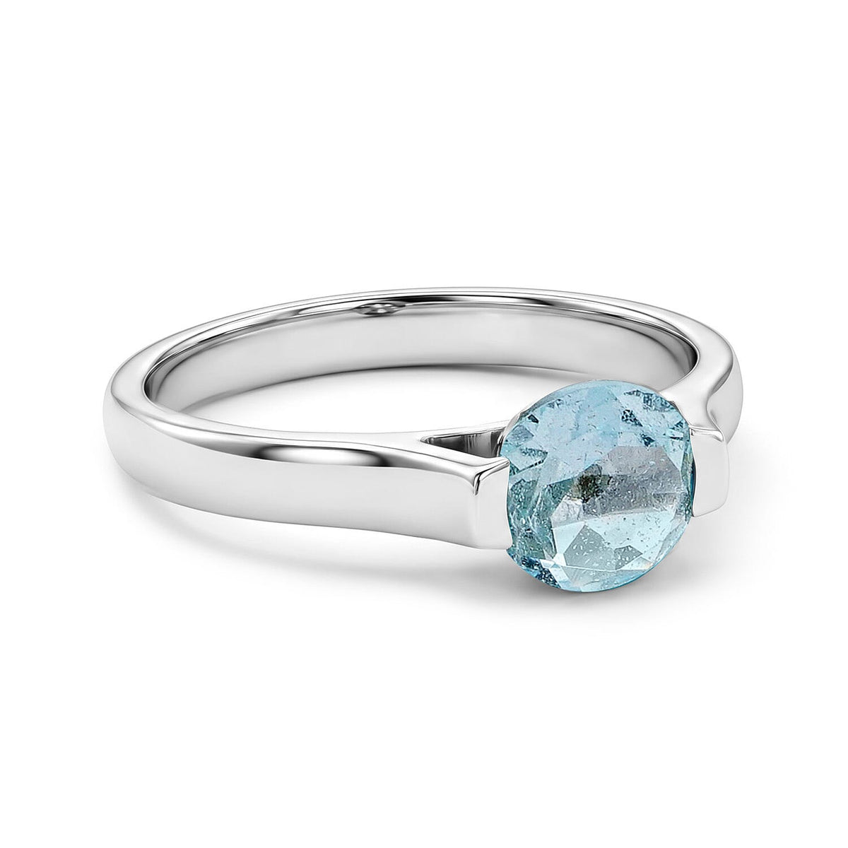 Aquamarine  Ring Sterling Silver 1.25 ctw