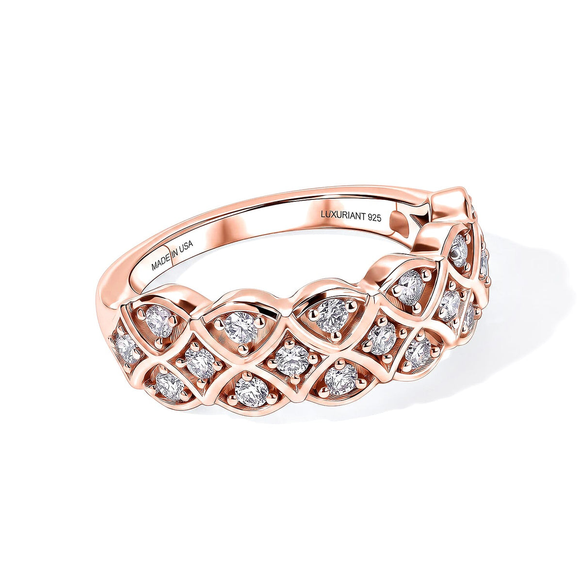 Luxuriant Lab Grown Diamond (G-H, SI) Band Ring in Rhodium Over Sterling Silver (Size 5.0) 0.50 ctw