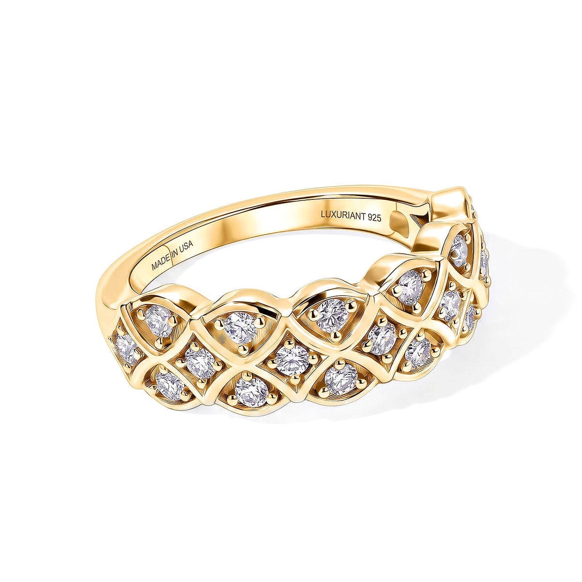 Luxuriant Lab Grown Diamond (G-H, SI) Band Ring in Rhodium Over Sterling Silver (Size 5.0) 0.50 ctw