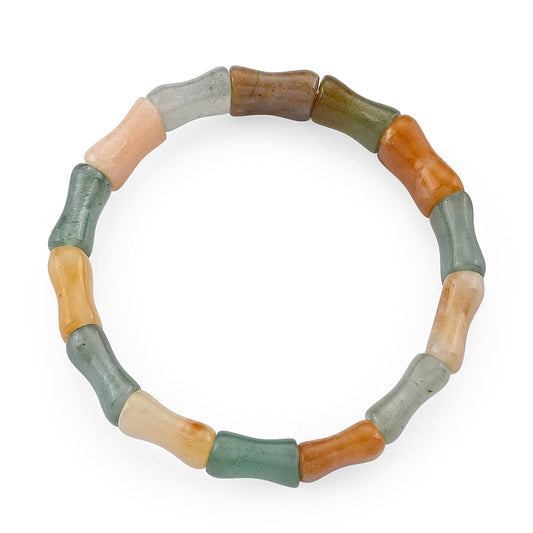 Multi Color Aventurine Beaded Stretch Bracelet 120.00 ctw