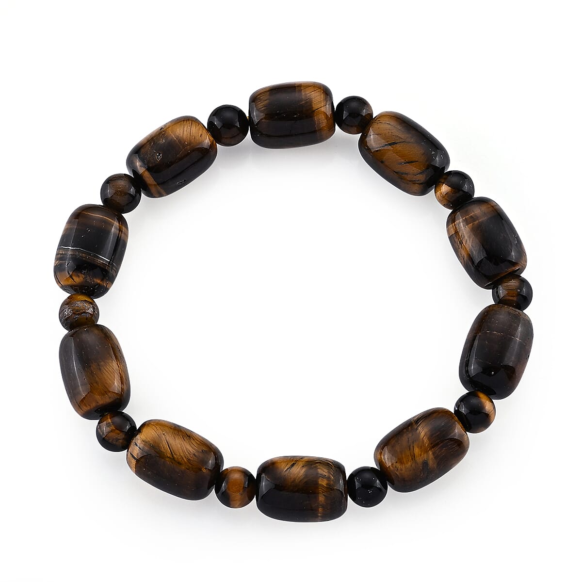 Yellow Tigers Eye Beaded Stretch Bracelet 130.00 ctw
