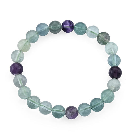 Multi Fluorite Beaded Stretch Bracelet 90.00 ctw