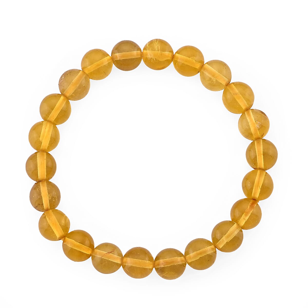 Yellow Fluorite Beaded Stretch Bracelet 85.00 ctw