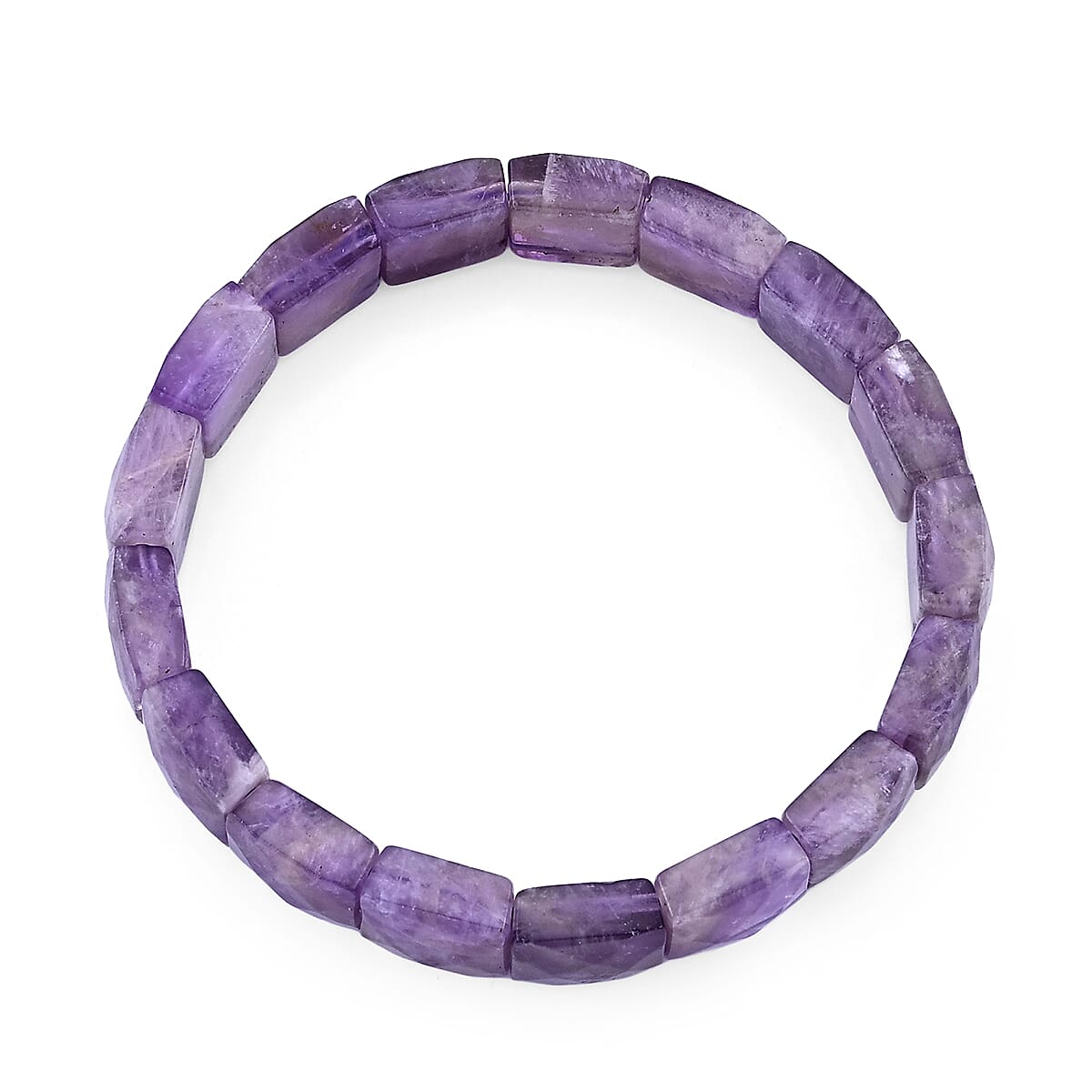 Dog Teeth Amethyst Beaded Stretch Bracelet 155.00 ctw