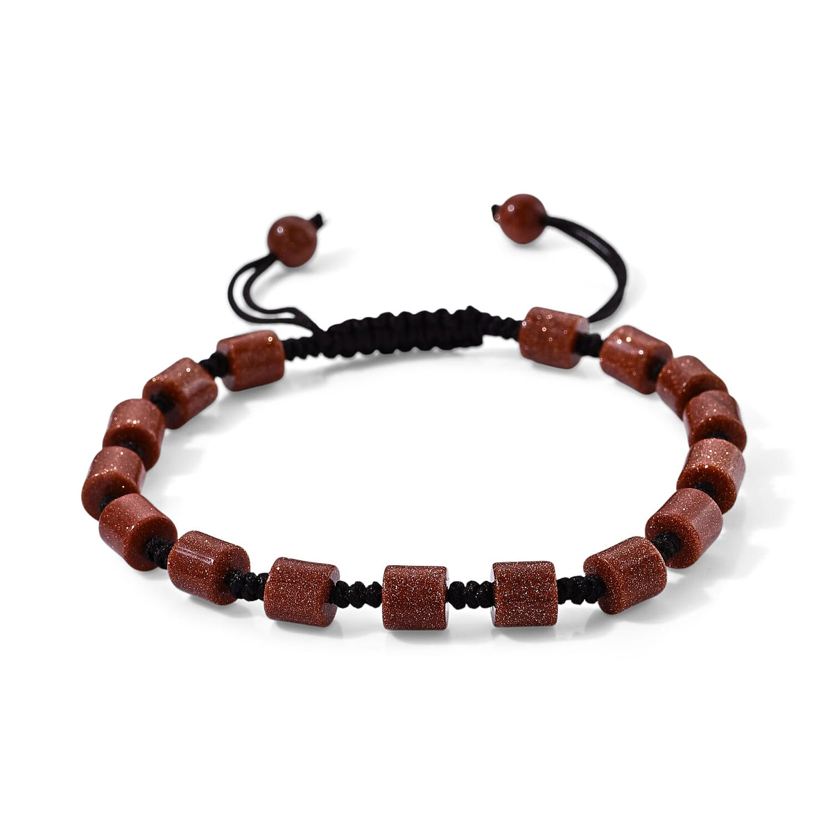 Gold Sandstone 30.00 ctw Cord Beaded Bareel Bracelet (6-9In)