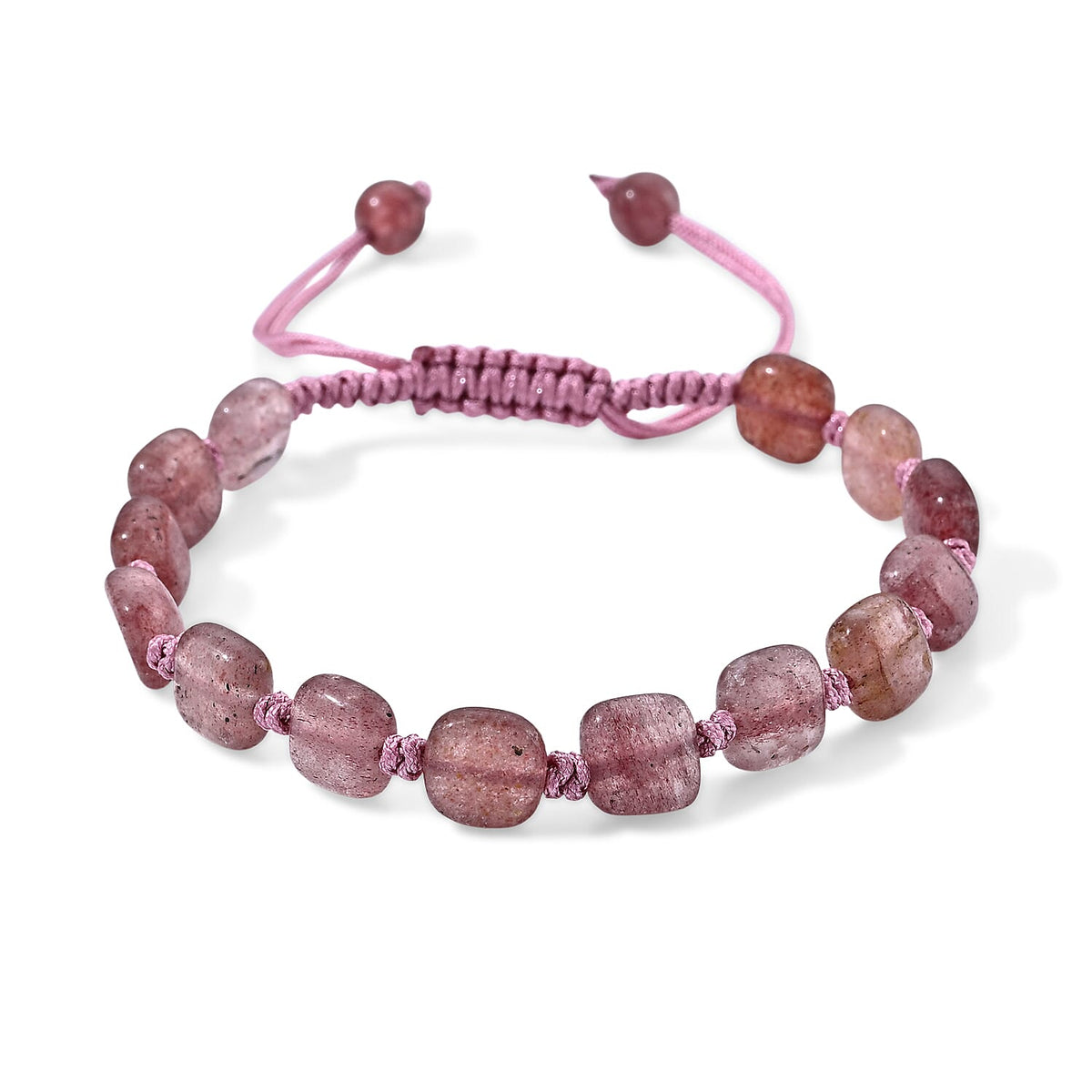 Agate 28.00 ctw Cord Beaded Cushion Bracelet (6-9In)