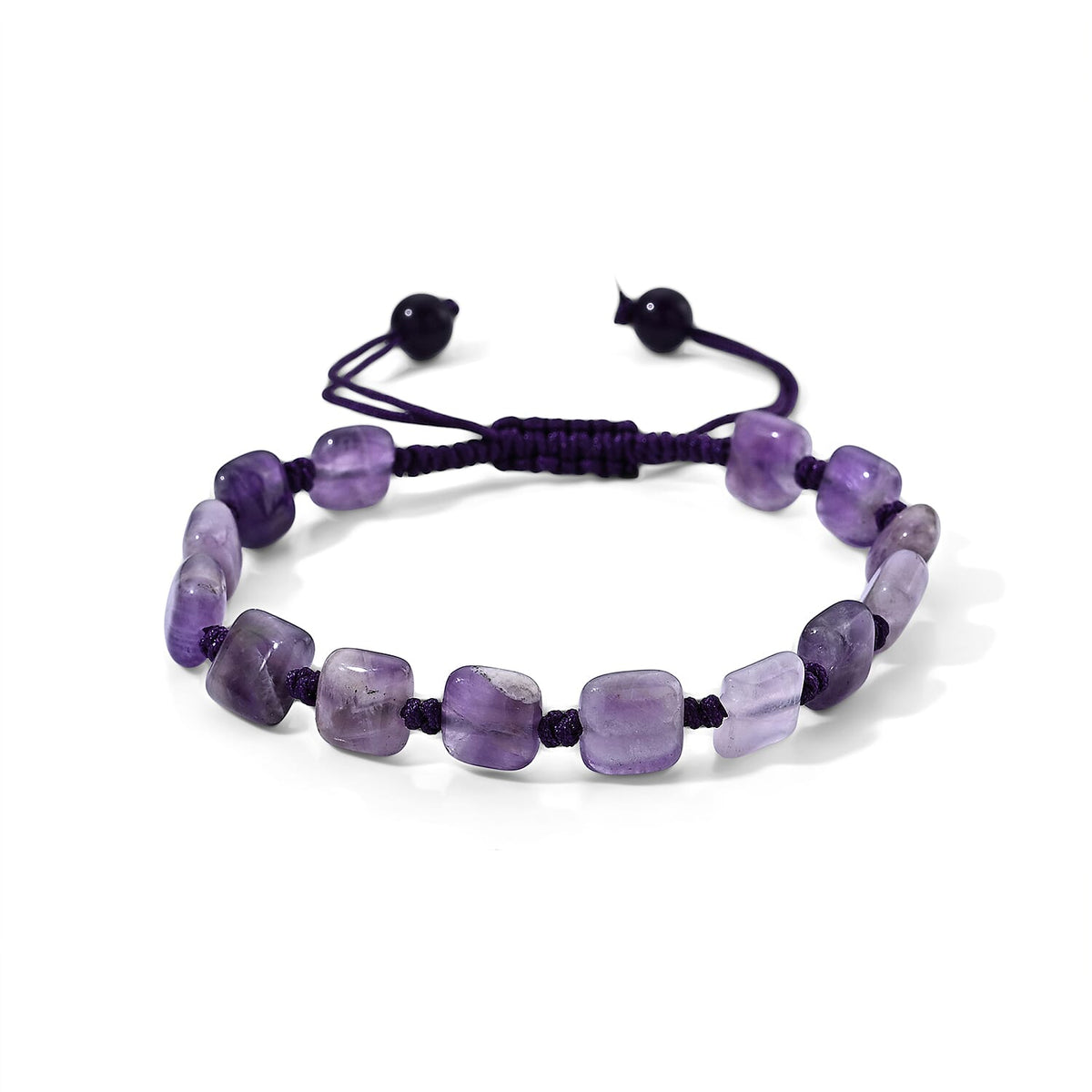 Agate 28.00 ctw Cord Beaded Cushion Bracelet (6-9In)