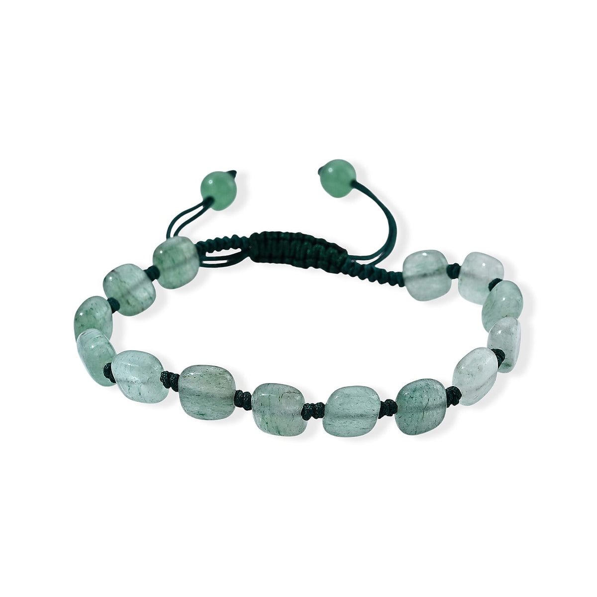 Agate 28.00 ctw Cord Beaded Cushion Bracelet (6-9In)