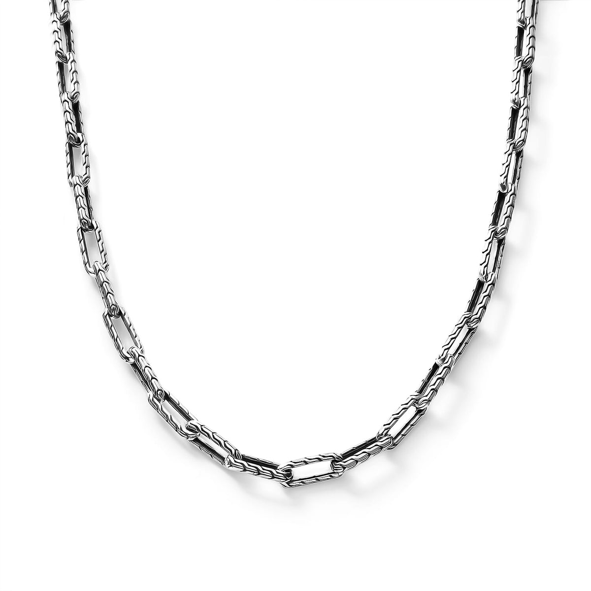 D''Joy Bali Legacy Paperclip with Tulang Naga Chain Necklace in Sterling Silver (20 Inches) 37 Grams