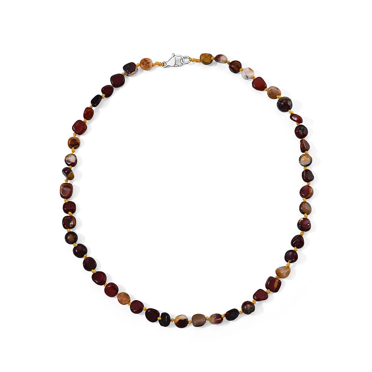 Mookite 150.00 ctw Beaded Cord Necklace in Stainless Steel 20 Inches