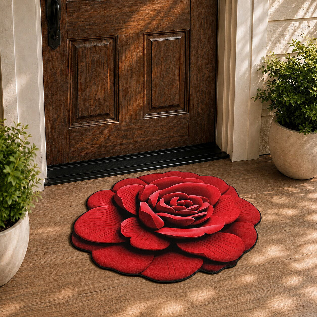 Livmore Yellow Flower Shape Rubber Indoor Mat