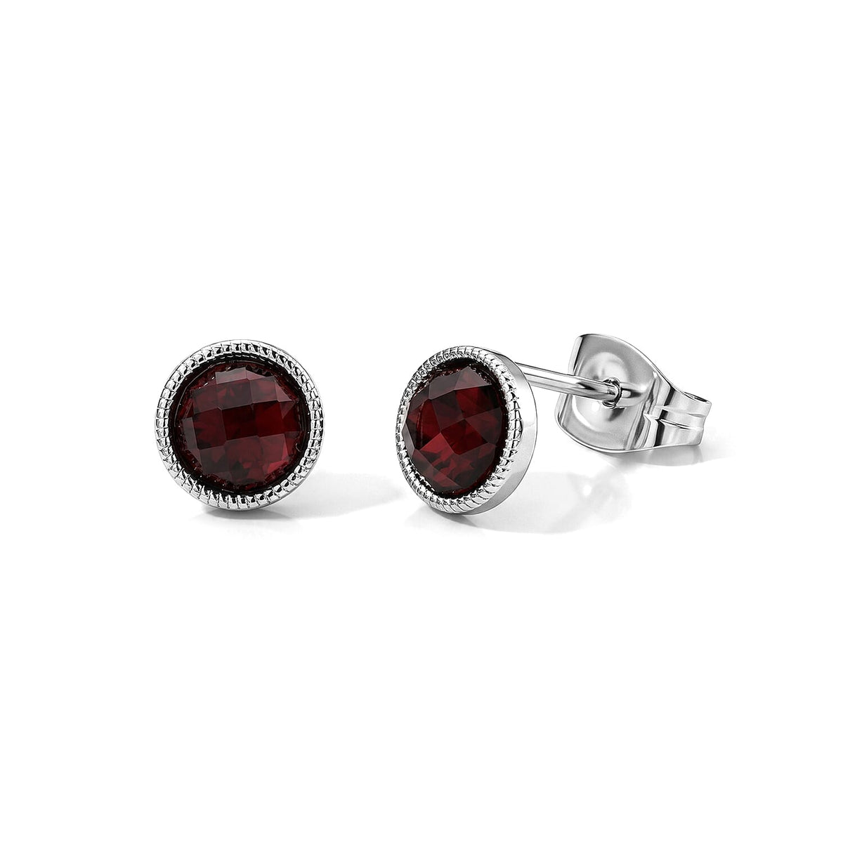 Mozambique Garnet 8 ctw Beaded Earrings in Silvertone