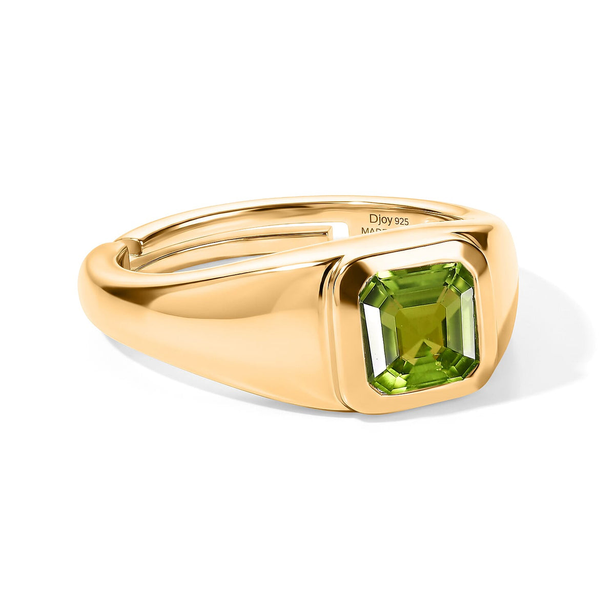 D''Joy Asscher Cut White Topaz Ring in 14K YG Over Sterling Silver (Size 4.0) 1.35 ctw