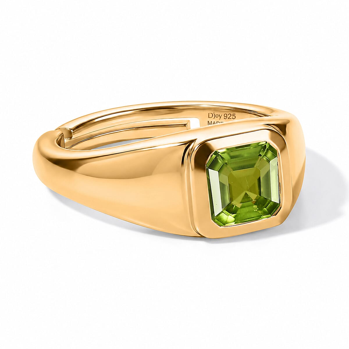 D''Joy Asscher Cut White Topaz Ring in 14K YG Over Sterling Silver (Size 4.0) 1.35 ctw