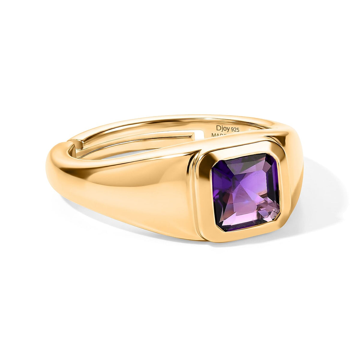 D''Joy Asscher Cut White Topaz Ring in 14K YG Over Sterling Silver (Size 4.0) 1.35 ctw
