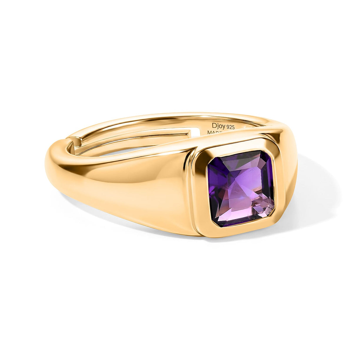 D''Joy Asscher Cut White Topaz Ring in 14K YG Over Sterling Silver (Size 4.0) 1.35 ctw