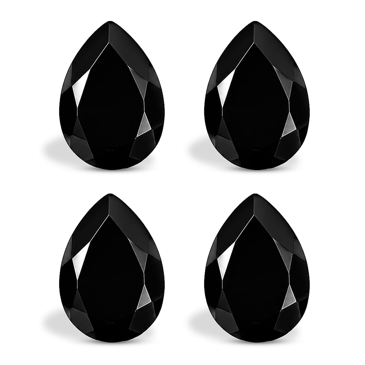 Black Onyx Set of 4 (Pear 7x5 mm) 0.48 ctw