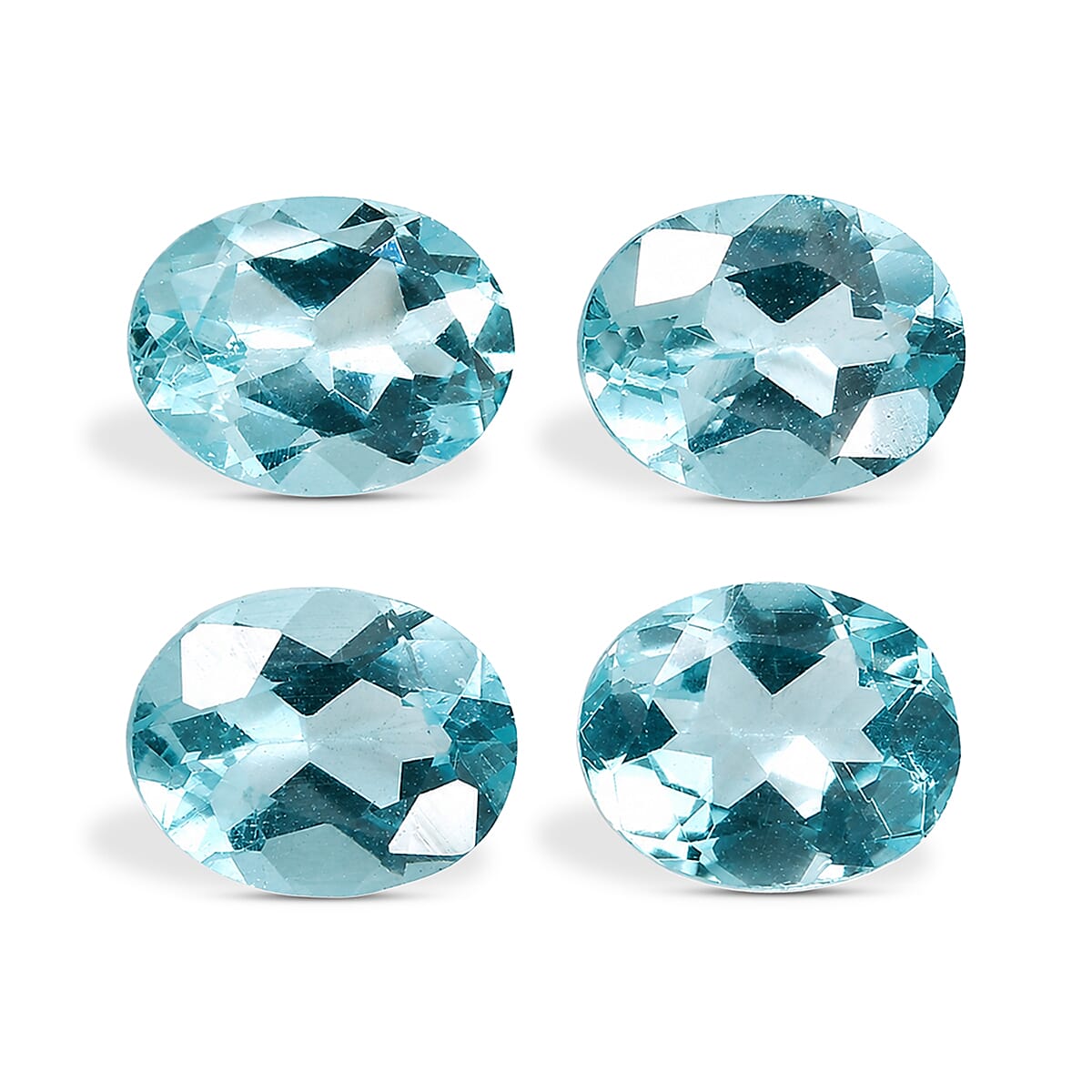AA Blue Apatite Set of 4 (Ovl 5x4 mm) 1.40 ctw
