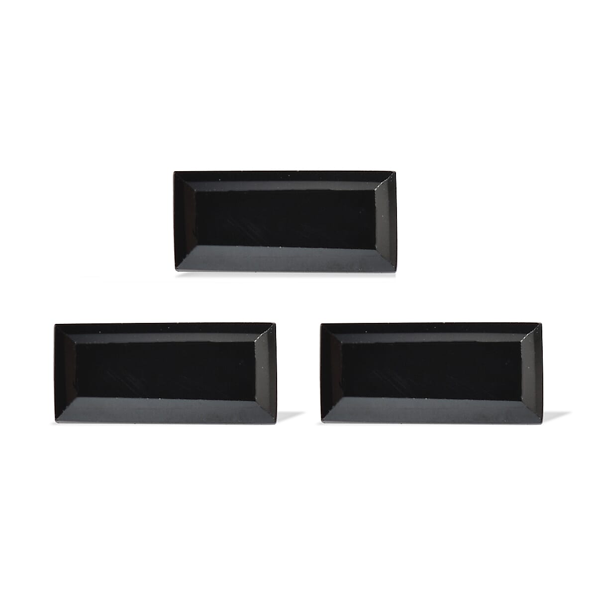 Thai Black Spinel Set of 3 (Bgt 7x3 mm) 0.55 ctw