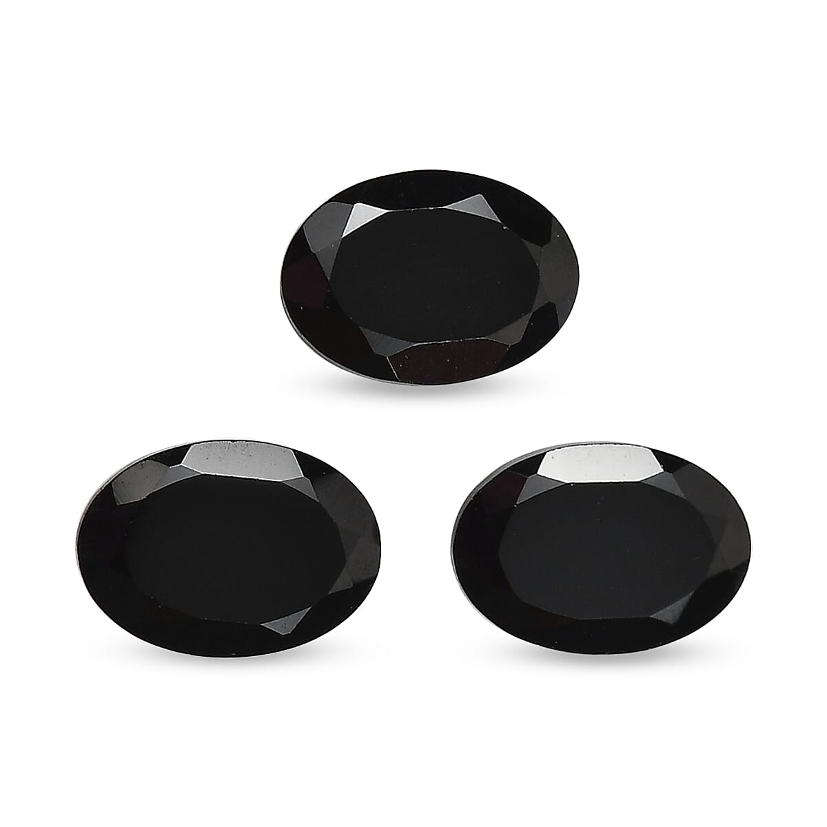 Thai Black Spinel Set of 3 (Ovl 7x5 mm) 2.82 ctw