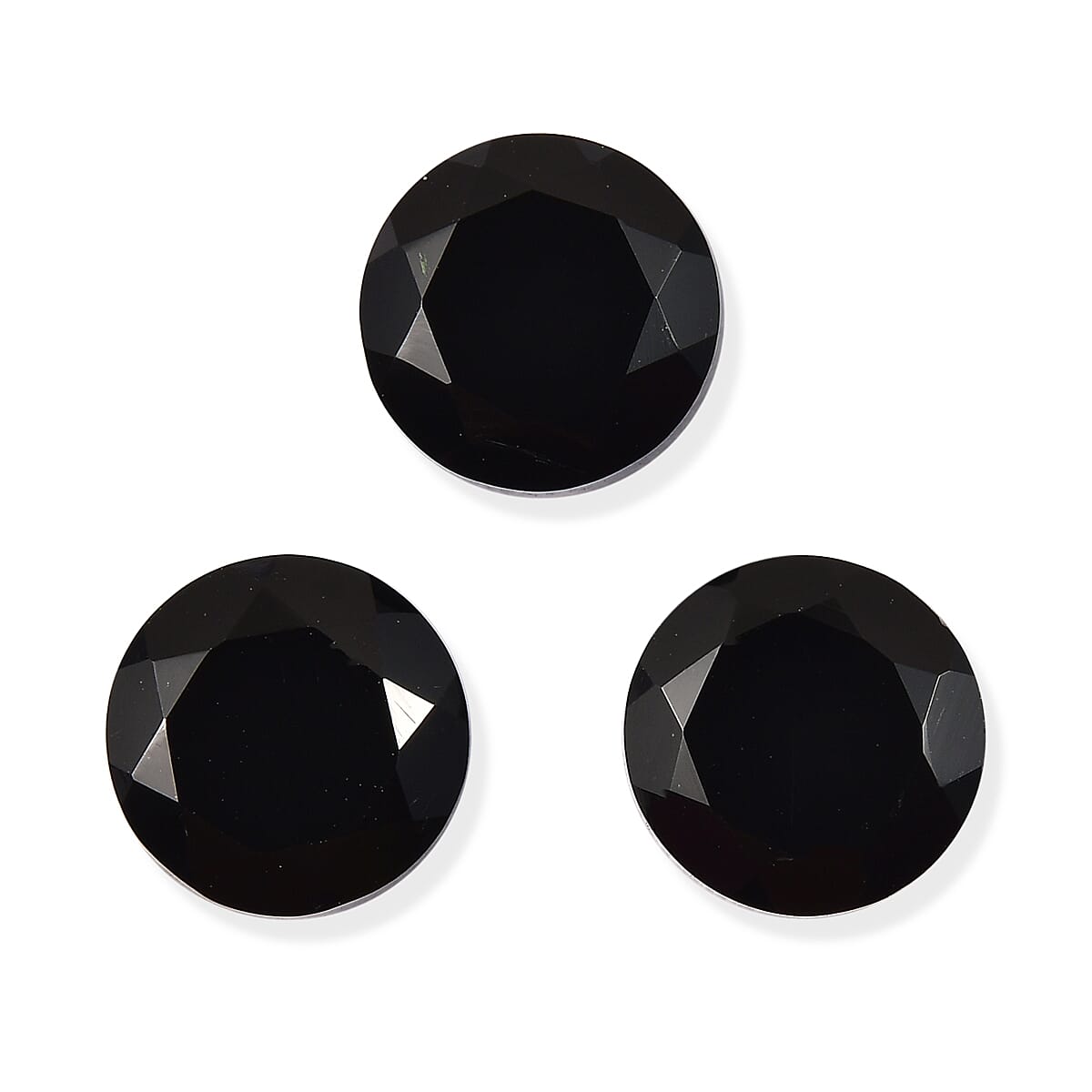 Thai Black Spinel Set of 3 (Rnd 6 mm) 2.70 ctw