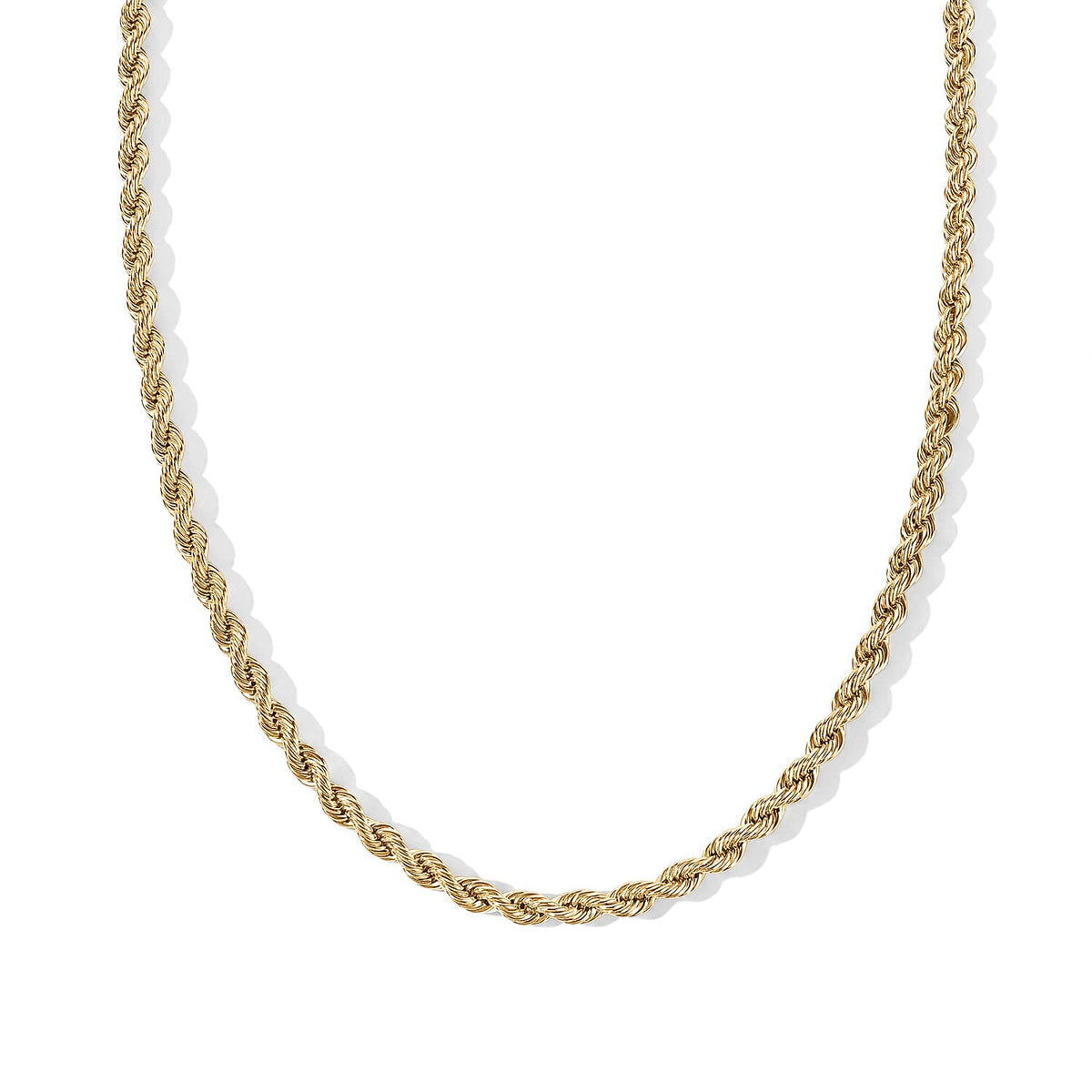 Luxoro 10K Yellow Gold Rope Chain Necklace (20 Inches) (3 g)