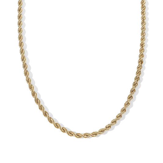 Luxoro 10K Yellow Gold Rope Chain Necklace (20 Inches) (3 g)