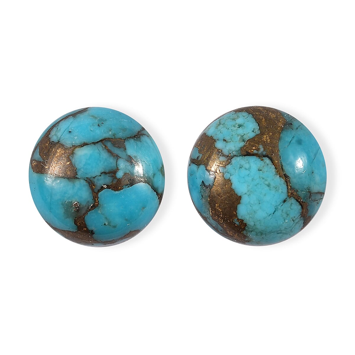 AA Blue Turquoise Set of 2 (Rnd 8 mm) 3.51 ctw