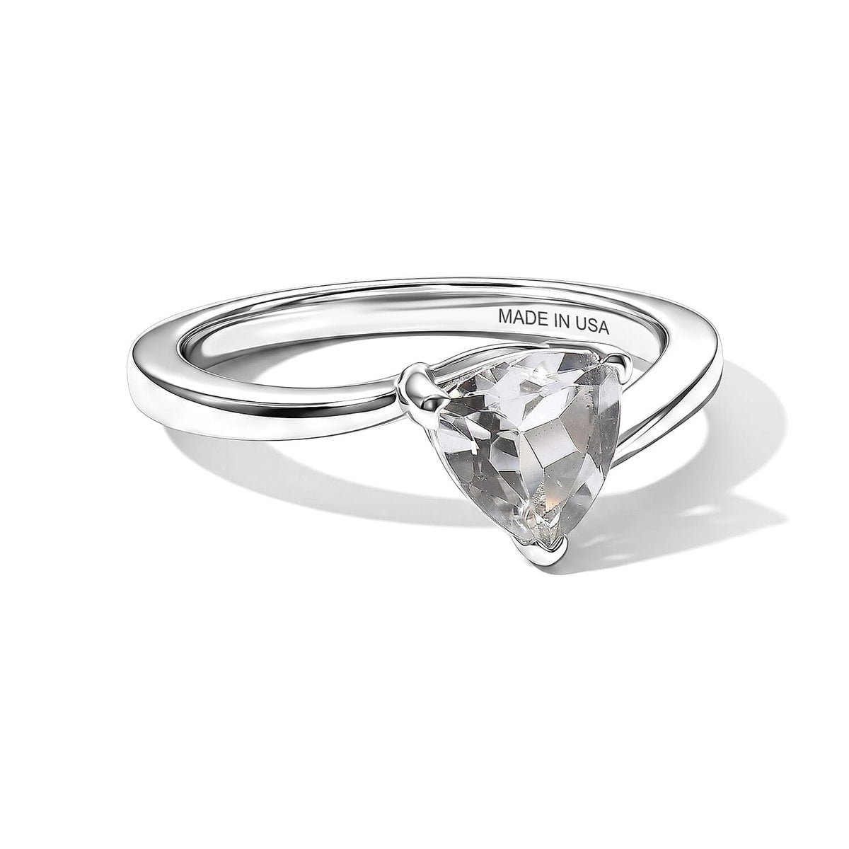 D''Joy White Topaz 1.30 ctw Solitaire Ring in Platinum Over Sterling Silver (Size 7.0)