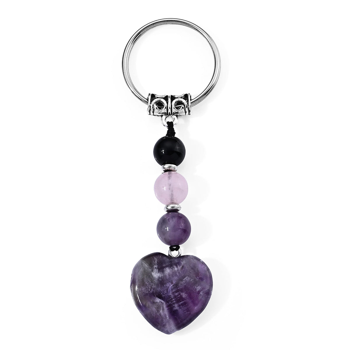 Green Aventurine 25.00 ctw Keychain in Silvertone