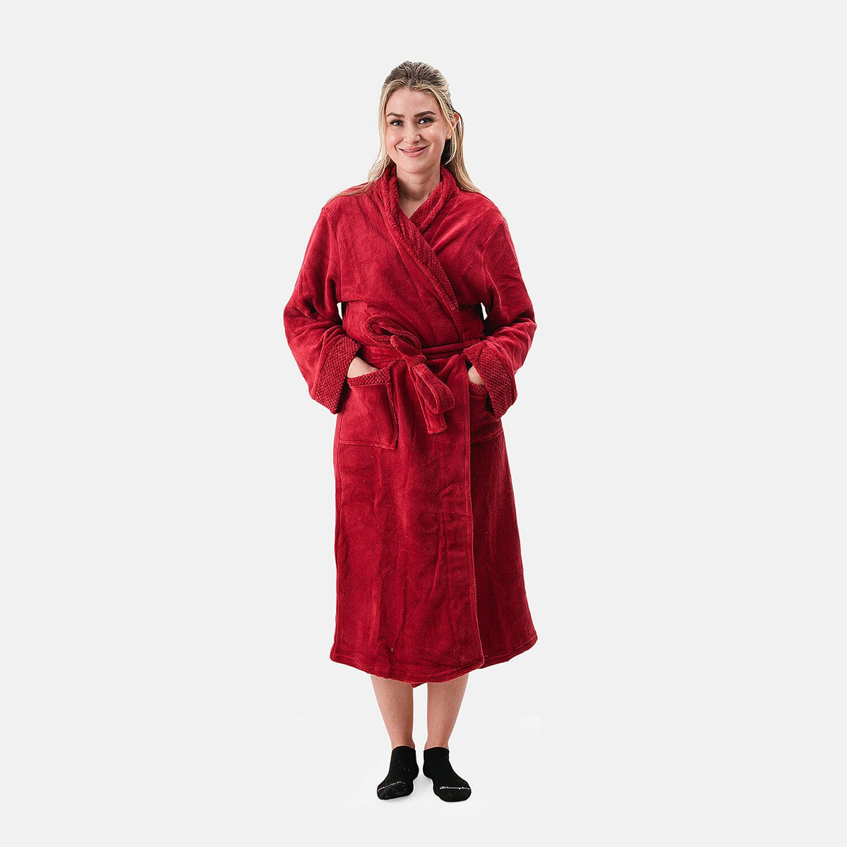 Amanda Paige Blue Plush Heart Robe-M