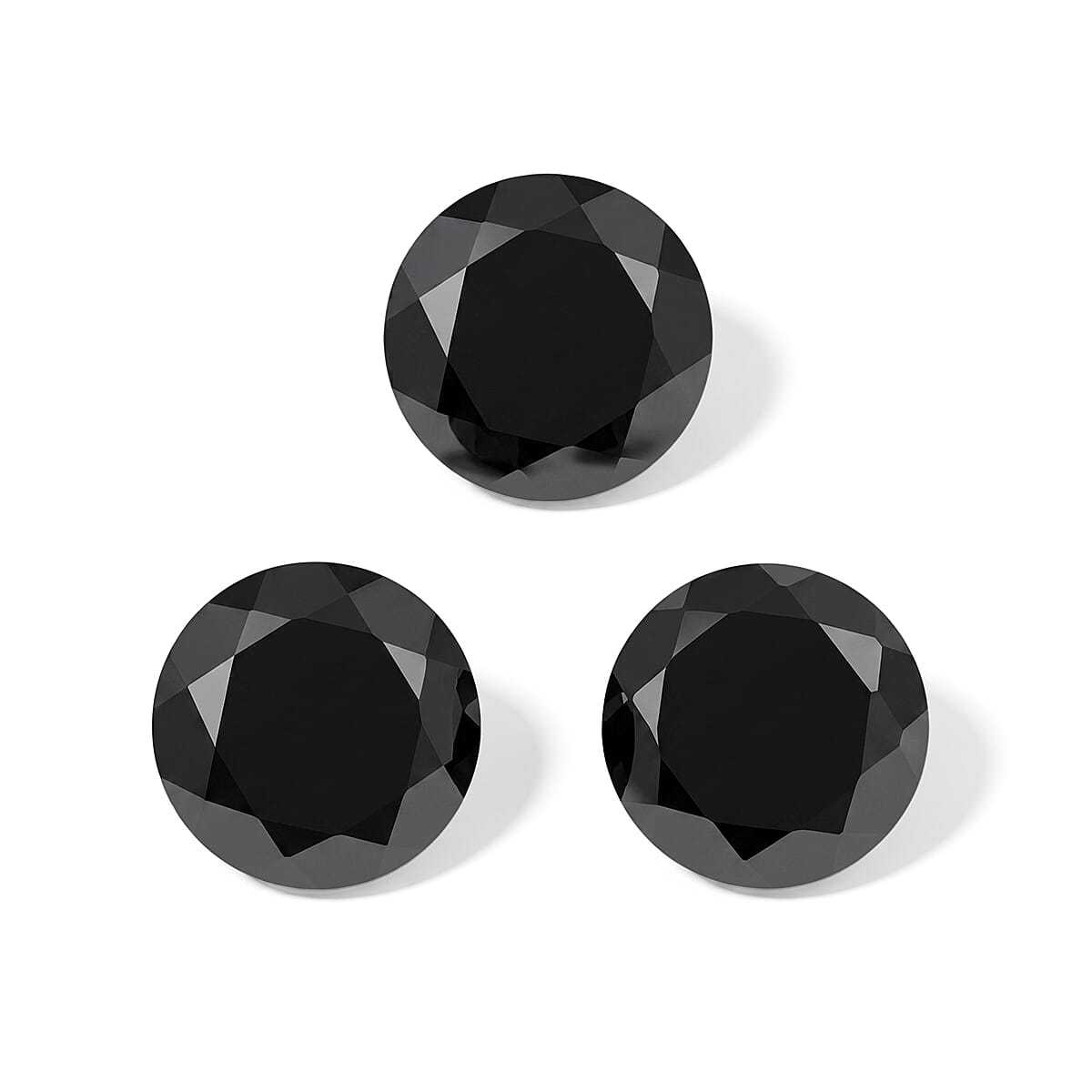 AA Thai Black Spinel Set of 3 (Rnd 6 mm) 2.91 ctw