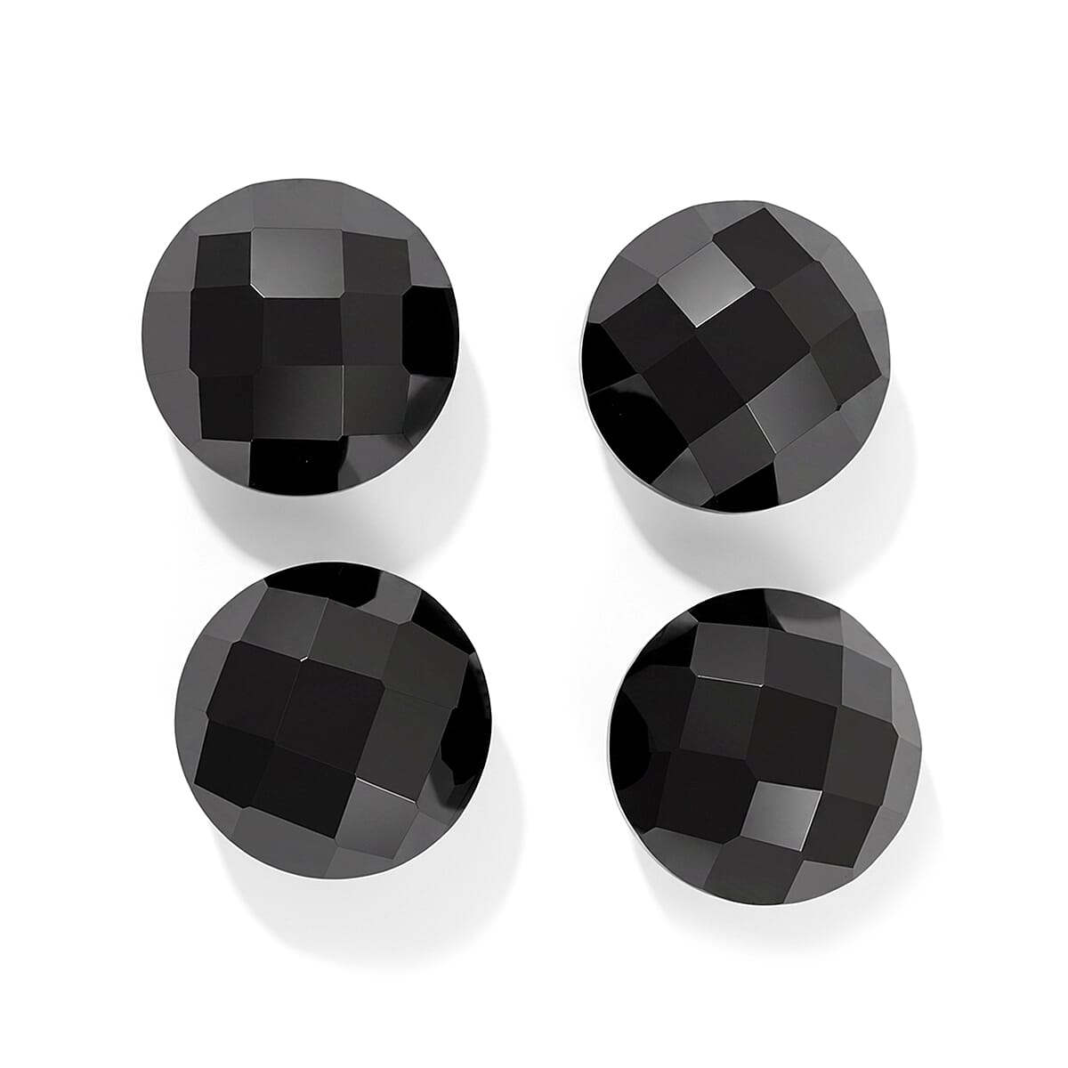 Thai Black Spinel Set of 4 (Rnd 8 mm) 8.20 ctw