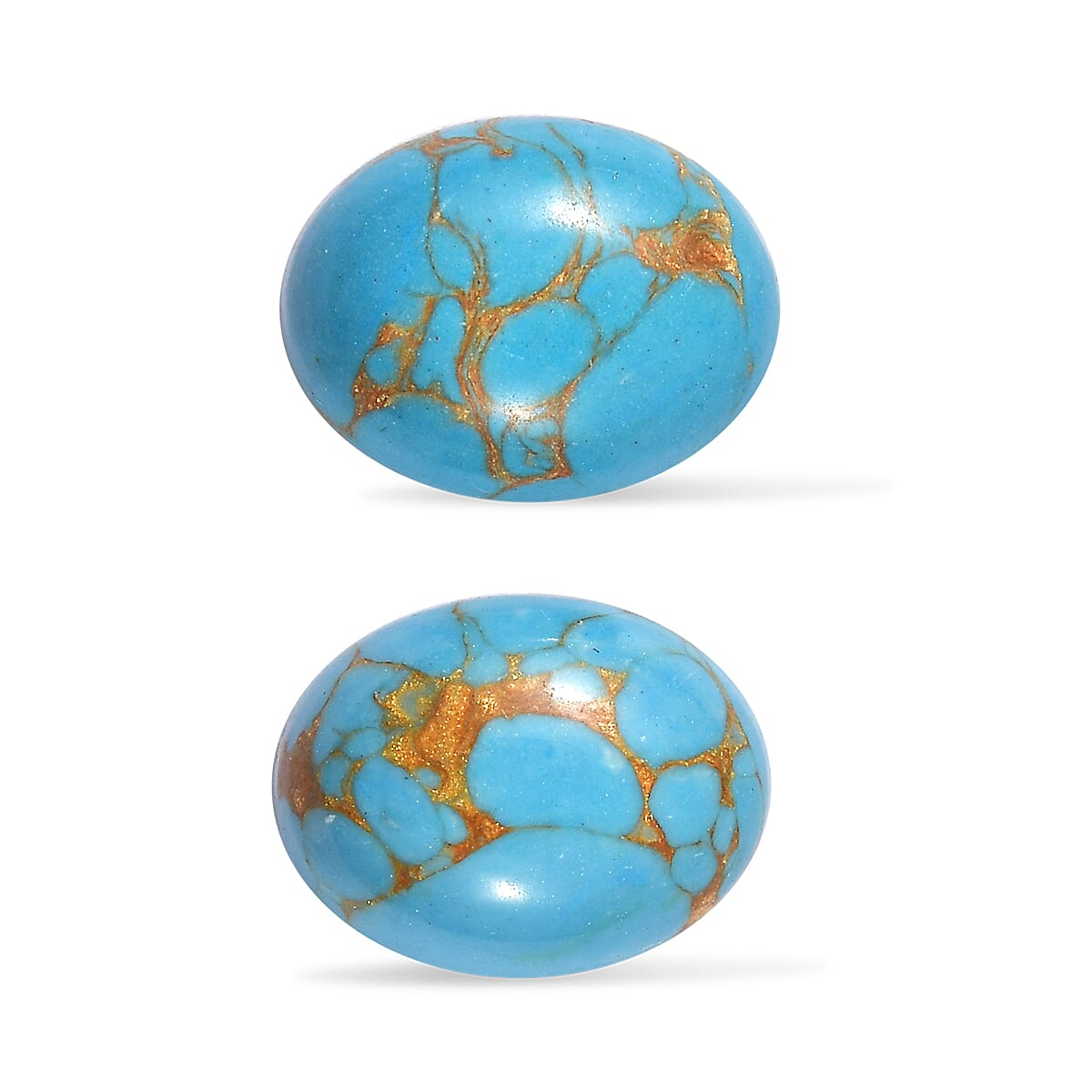 Blue Turquoise Set of 2 (Ovl 9x7 mm) 3.14 ctw