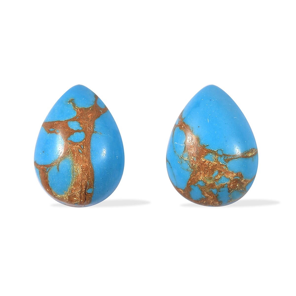 Blue Turquoise Set of 2 (Pear 8x6 mm) 1.37 ctw